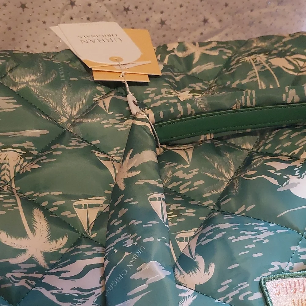 Green Quilted Tote Bag